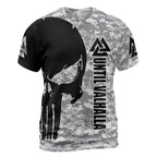 Viking T-Shirt Camo Skull Until Valhalla
