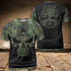 Viking T-Shirt Camo Skull Valknut Art