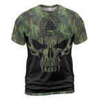 Viking T-Shirt Camo Skull Valknut Art