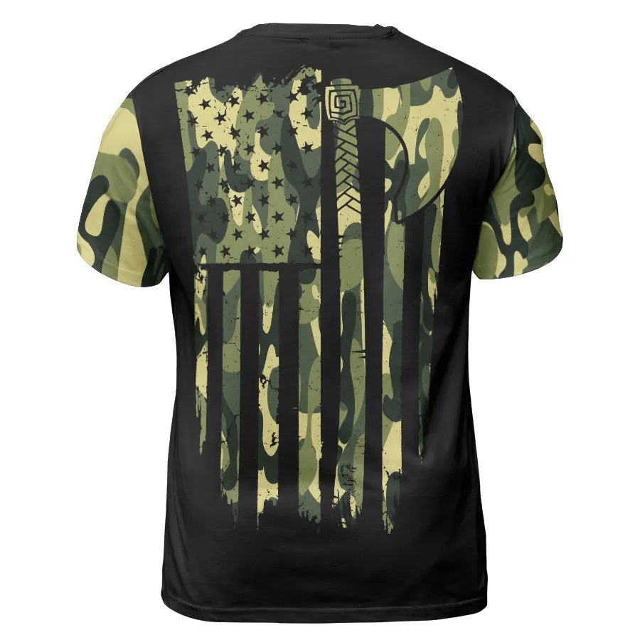 Viking T-Shirt Camouflage Skull Valknut Symbol