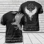 Viking T-Shirt Celtic Raven Rune Design