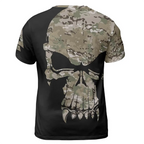 Viking T-Shirt Evil Viking Skull Drawing Camouflage Pattern