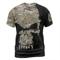 Viking T-Shirt Evil Viking Skull Drawing Camouflage Pattern