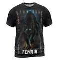 Viking T-Shirt Fenrir Artwork and Odin Norse Legend
