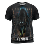 Viking T-Shirt Fenrir Artwork and Odin Norse Legend