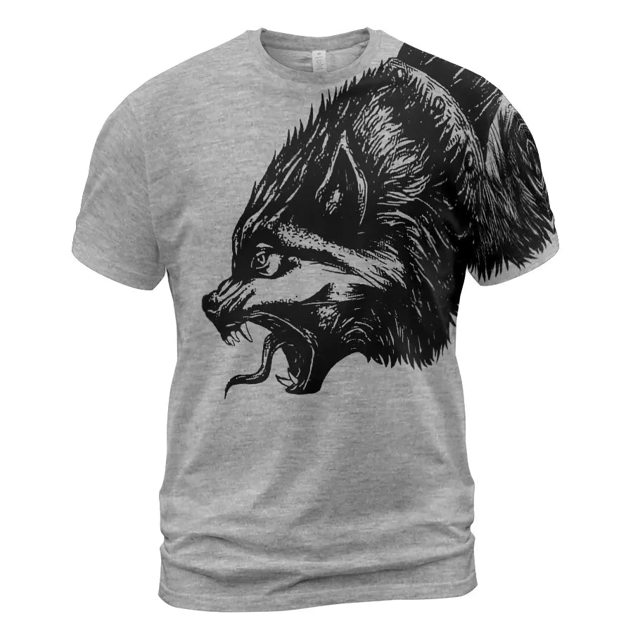 Viking T-Shirt Fenrir with Viking Wolf Symbol