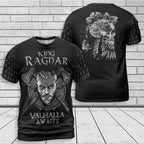 Viking T-Shirt King Ragnar Valhalla Awaits Legacy