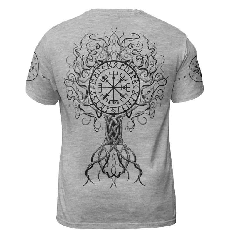 Viking T-Shirt Norse Raven Art with Hammer of Thor