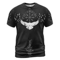 Viking T-Shirt Norse Raven Vegvisir Symbol Design