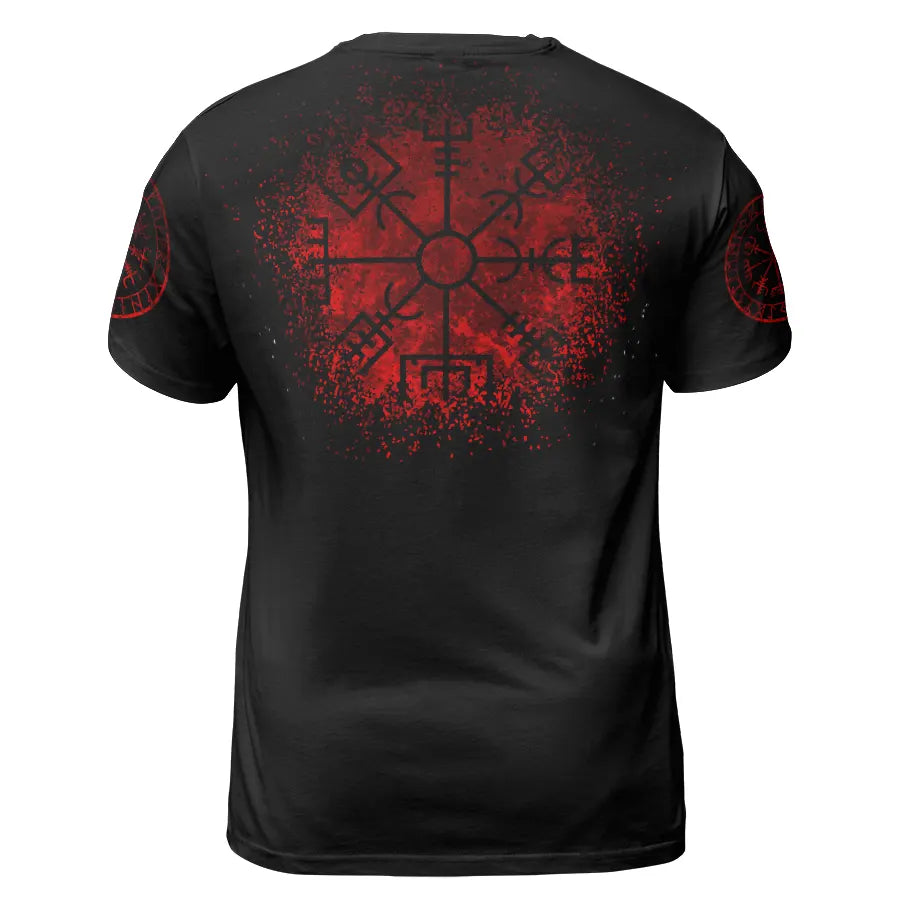 Viking T-Shirt Norse Raven Vegvisir Warrior Legacy