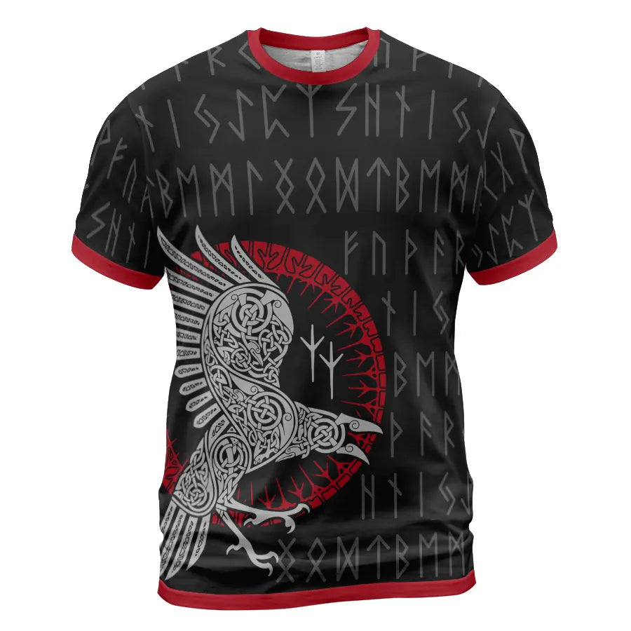 Viking T-Shirt Norse Raven Warrior Viking Runes
