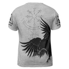 Viking T-Shirt Odin's Triple Horn Norse Raven Design