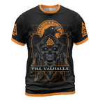 Viking T-Shirt Till Valhalla Norse Raven Valknut