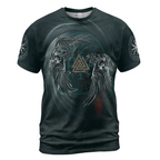 Viking T-Shirt Viking Raven Symbol Munin and Hugin Wisdom