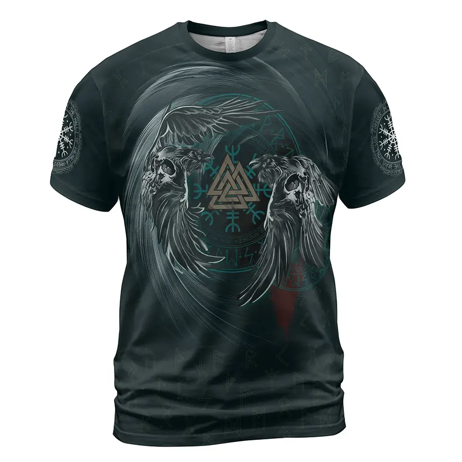 Viking T-Shirt Viking Raven Symbol Munin and Hugin Wisdom
