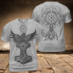Viking T-Shirt Viking Raven Vegvisir Warrior Legacy