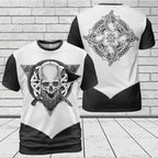 Viking T-Shirt Viking Skull with Beard Warrior Legacy