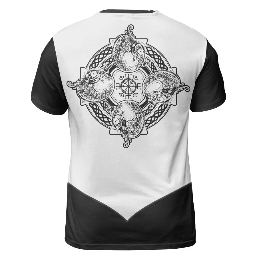 Viking T-Shirt Viking Skull with Beard Warrior Legacy