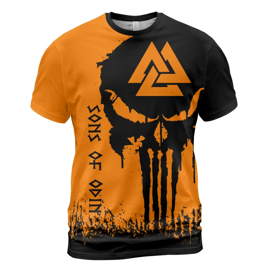 Viking T-Shirt Viking Valknut Skull Sons of Odin