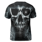 Viking T-Shirt Weathered Aegishjalmr Skull in Decay Art