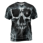Viking T-Shirt Weathered Aegishjalmr Skull in Decay Art