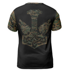 Viking T-Shirt Winged Viking Skull Art Camouflage