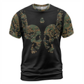 Viking T-Shirt Winged Viking Skull Art Camouflage
