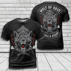Viking T-Shirt Wolf of Odin Valhalla Bound Saga