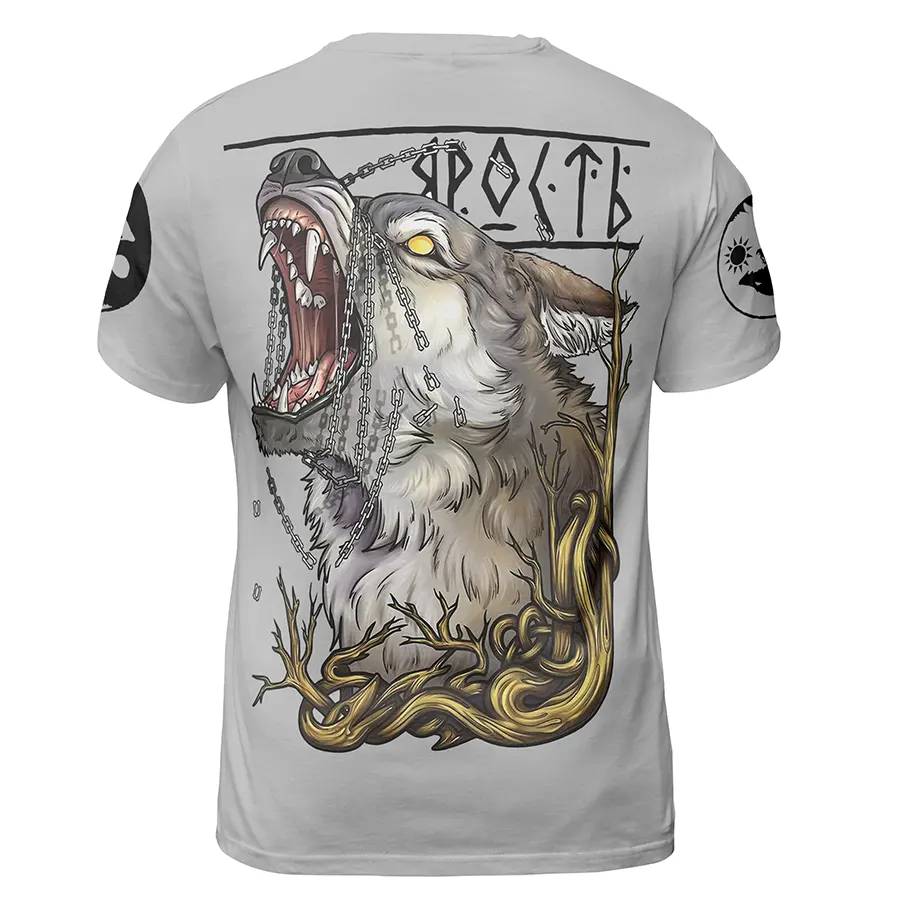 Viking T-Shirt Yin Yang Norse Wolf Art Balance