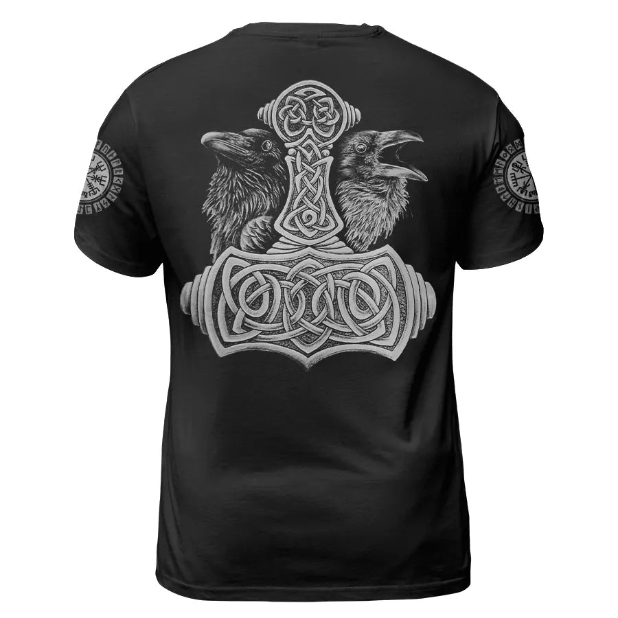 Viking T-Shirts Munin and Hugin Hammer of Thor Rune
