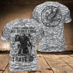 Viking T-Shirts Never Say "I Gave Up" Warrior Spirit