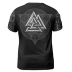Viking T-Shirts Valhalla Viking Skull Art with Valknut Symbol