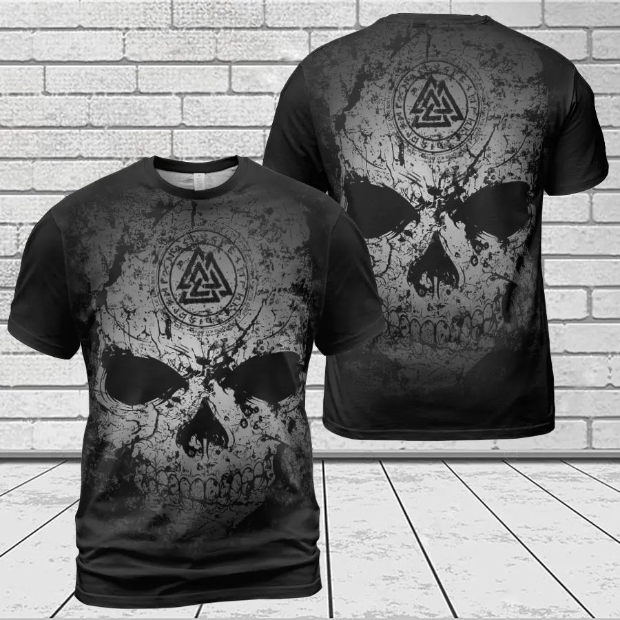 Viking T-Shirts Valknut Rune with Viking Skull Art