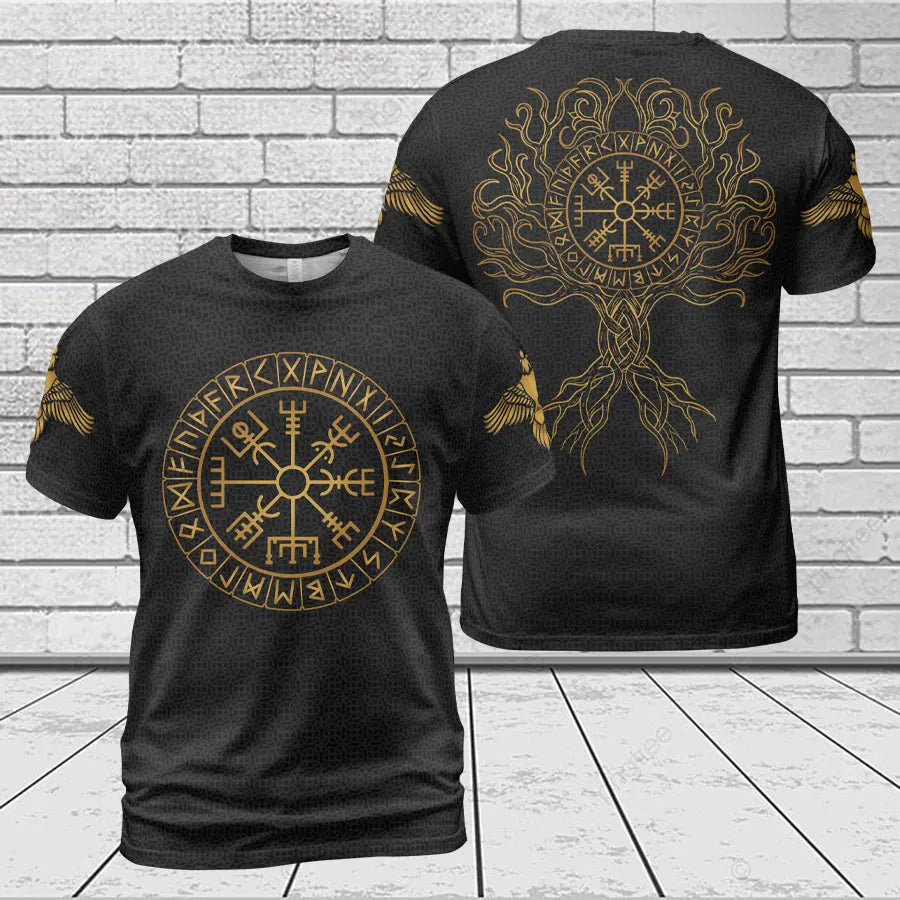 Viking T-Shirts Viking Compass Rune Celtic Tree of Life