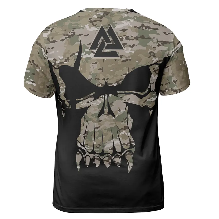 Viking Tee Shirts Viking Valknut Skull Camouflage Pattern