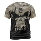 Viking Tee Shirts Viking Valknut Skull Camouflage Pattern