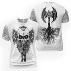 Viking Tees Bearded Viking Skull with Norse Axe