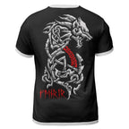 Viking Tees Norse Wolf Art with Symbol Vegvisir