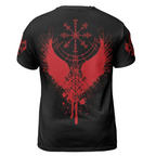 Viking Tees Viking Skull Drawing with Nordic Compass