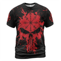 Viking Tees Viking Skull Drawing with Nordic Compass