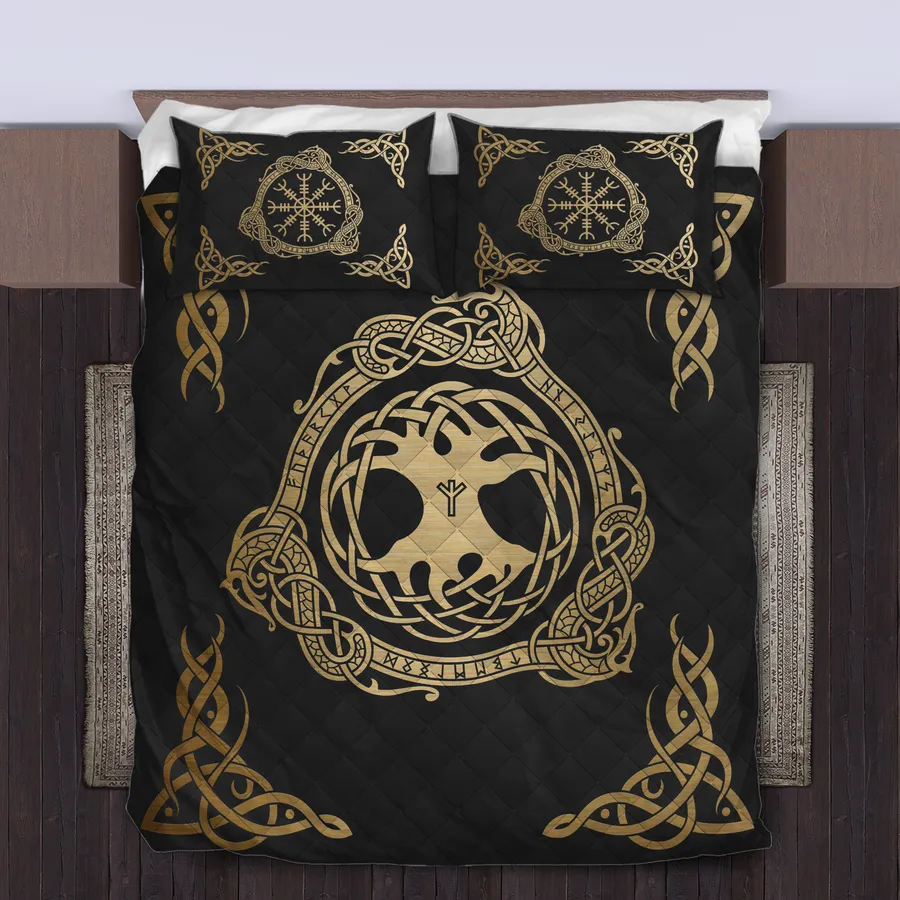 Viking Quilt Bedding Set – Celtic Tree of Life Harmony Design Viking Quilt Bedding Set – Celtic Tree of Life Harmony Design