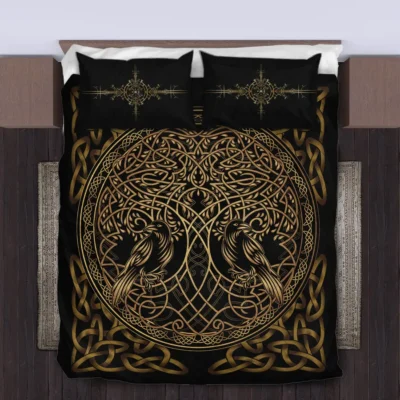 Viking Quilt Bedding Set – Tree of Life Celtic Harmony Design