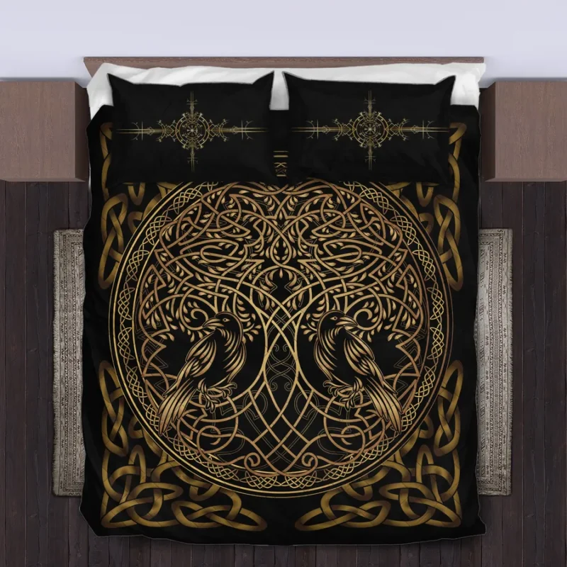 Viking Quilt Bedding Set – Tree of Life Celtic Harmony Design