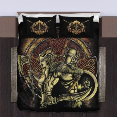 Viking Quilt Bedding Set – Viking Warriors Art Legendary Design Viking Quilt Bedding Set – Viking Warriors Art Legendary Design