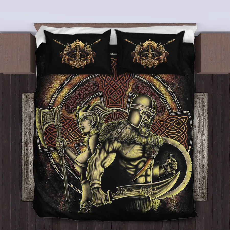 Viking Quilt Bedding Set – Viking Warriors Art Legendary Design Viking Quilt Bedding Set – Viking Warriors Art Legendary Design