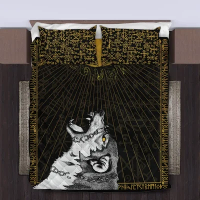Viking Quilt Bedding Set – Skoll Chasing the Sun Legendary Saga