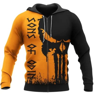 Viking Hoodie – Sons of Odin – Viking Skull Art Fierce Legacy