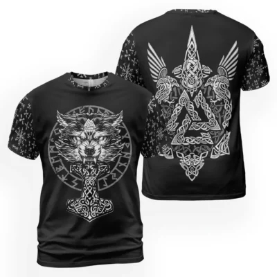 Viking Shirts – Norse Wolf Symbol Warrior Spirit Design