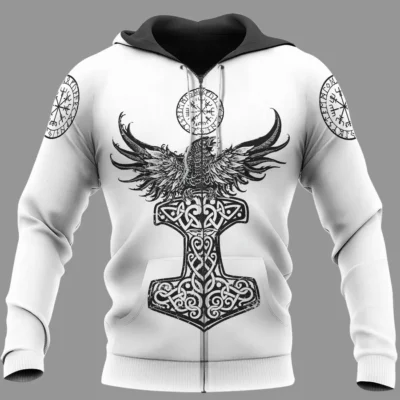 Viking Hoodie – Raven Hoodie with Celtic Tree of Life Viking Hoodie – Raven Hoodie with Celtic Tree of Life