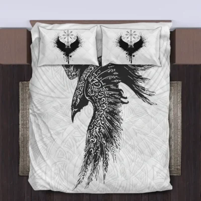 Viking Quilt Bedding Set – Viking Raven Art Mystic Legend Viking Quilt Bedding Set – Viking Raven Art Mystic Legend
